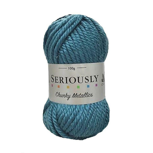 Cygnet - Seriously Chunky Metallics - Super Chunky Yarn - 100g Ball - 622 Cobalt