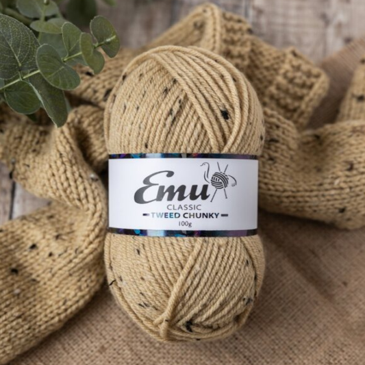 www.thewoolshop.net emu yarns chunky tweed wool 100g ball sand