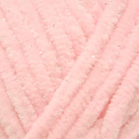 Wolans Bunny Shine - Chunky Glitter Chenille Yarn - Pack of 5 x 100g Balls - Salmon Pink
