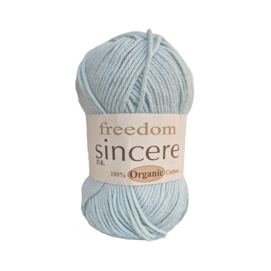 Twilleys - Freedom Sincere 100% Organic Cotton - DK - 50g Ball - Shade 609 Pale Blue
