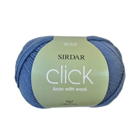SIrdar - Click - Aran with Wool - 50g Ball - 115 Denim Blue