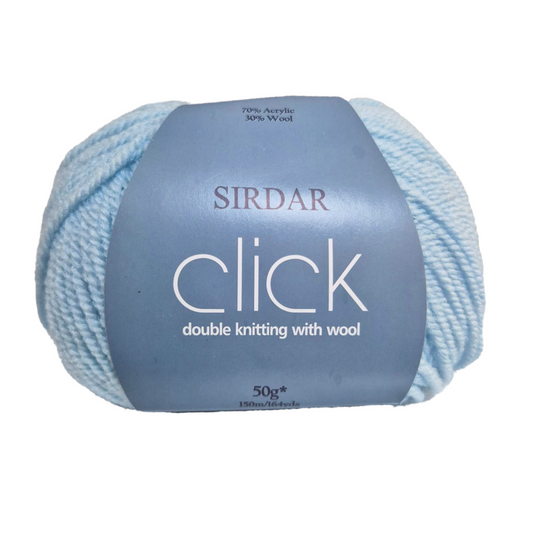 Sirdar - Click - Double Kniting with Wool - 50g Ball - Shade 0124 Cornflower