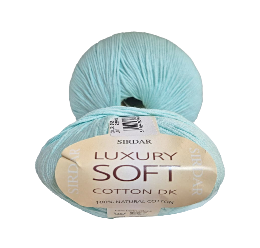 Sirdar - Luxury Soft Cotton DK - 50g Ball - 100% Cotton - Shade 668 - Aqua