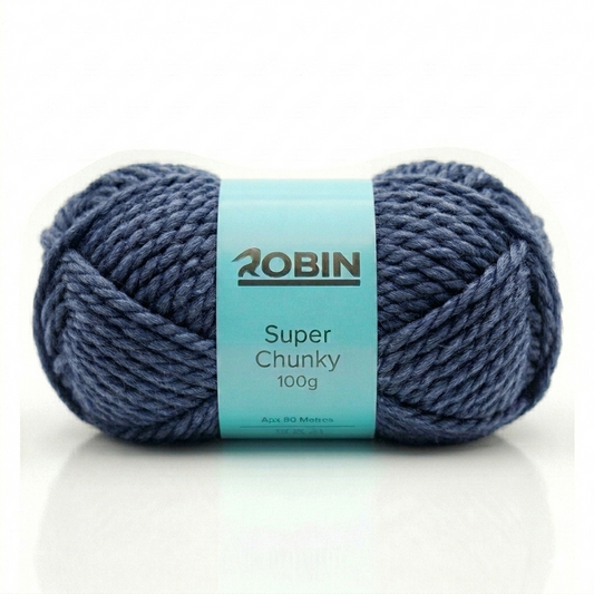Robin Super Chunky Yarn – Storm Blue (132) – 100g Ball