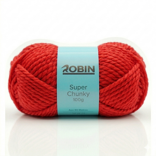 Robin Super Chunky Yarn – Red (42) – 100g Ball