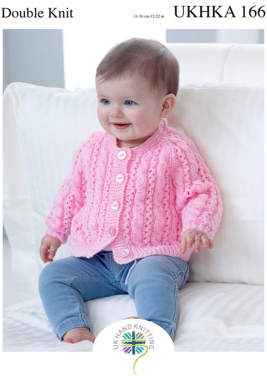 UKHKA - Multi Knitting Pattern - UKHKA 166 - Baby Cardigan and Jumper