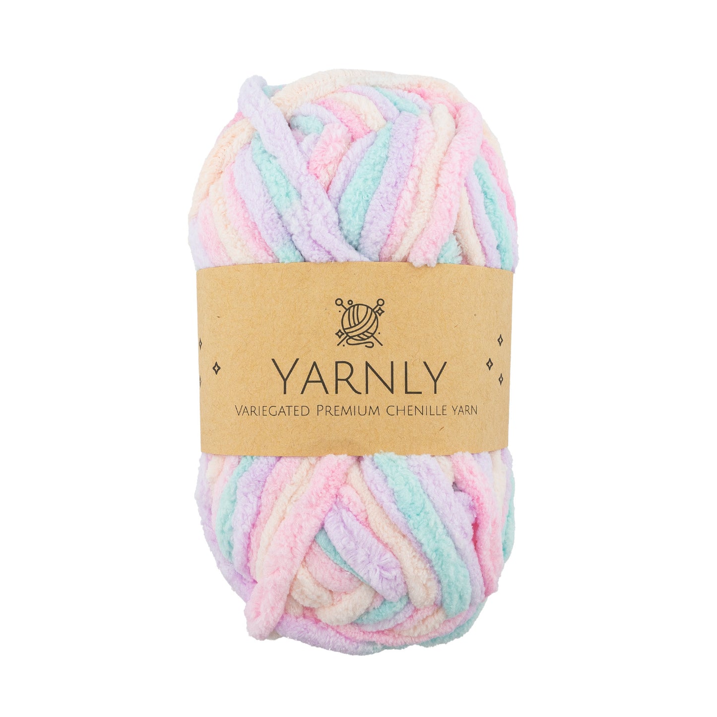 Yarnly - Variegated Chenille Yarn – Pink, Peach & Mint