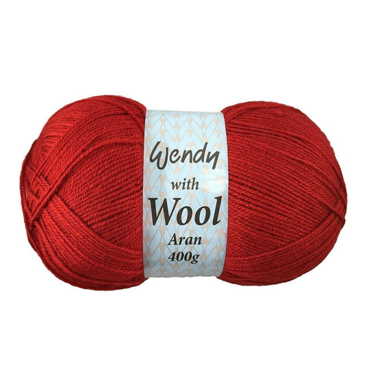 Wendy - Aran with Wool - 400g Ball - 5509 Poppy
