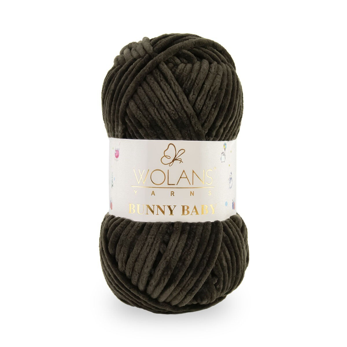 Wolans Bunny Baby - Chunky Chenille Yarn - Pack of 5 x 100g Balls - Soil Brown