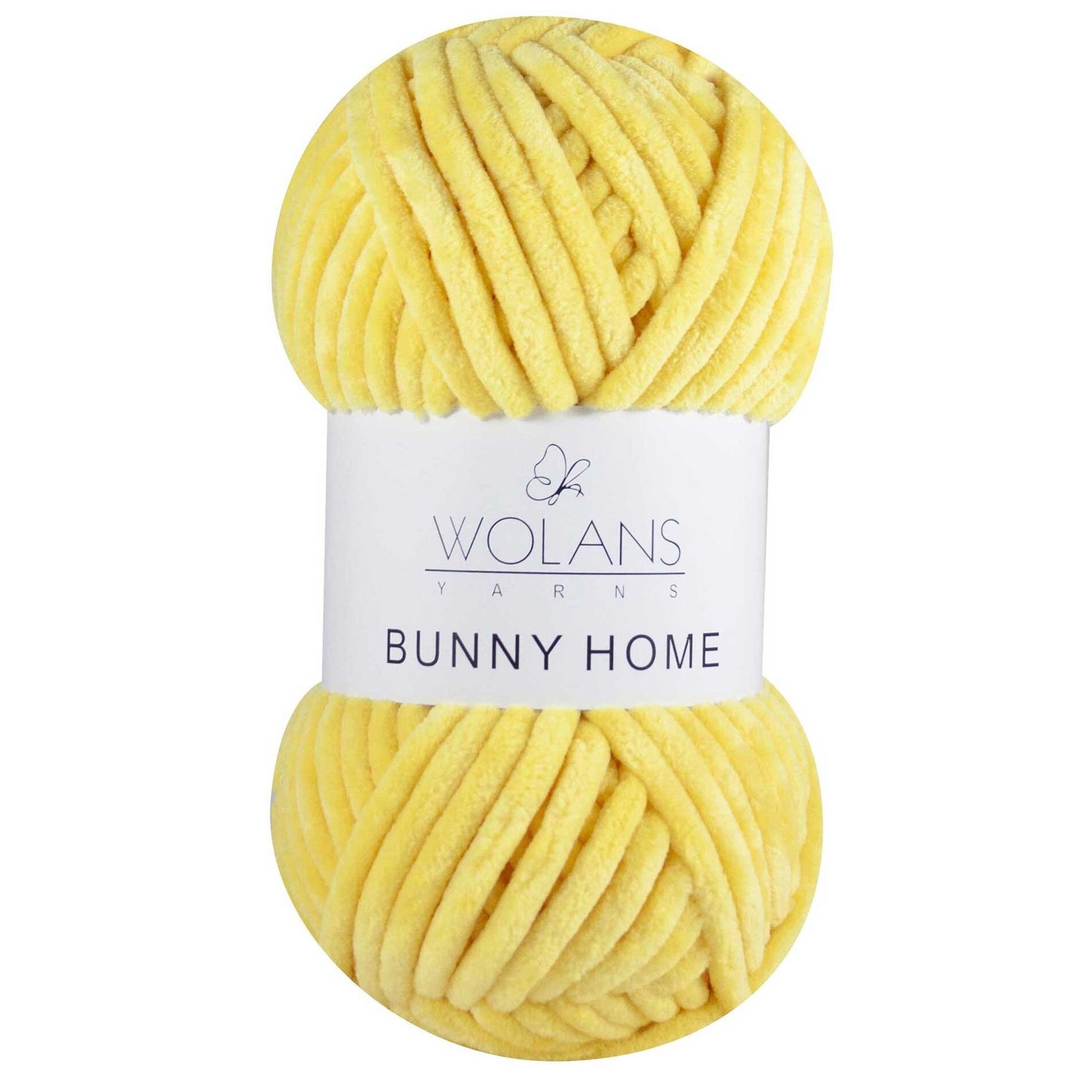 Wolans Bunny Home - Super Chunky Chenille Yarn - Pack of 5 x 200g Balls - Yellow