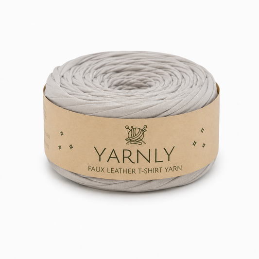 Yarnly - Faux Leather T-Shirt Yarn - 100g Ball - Beige