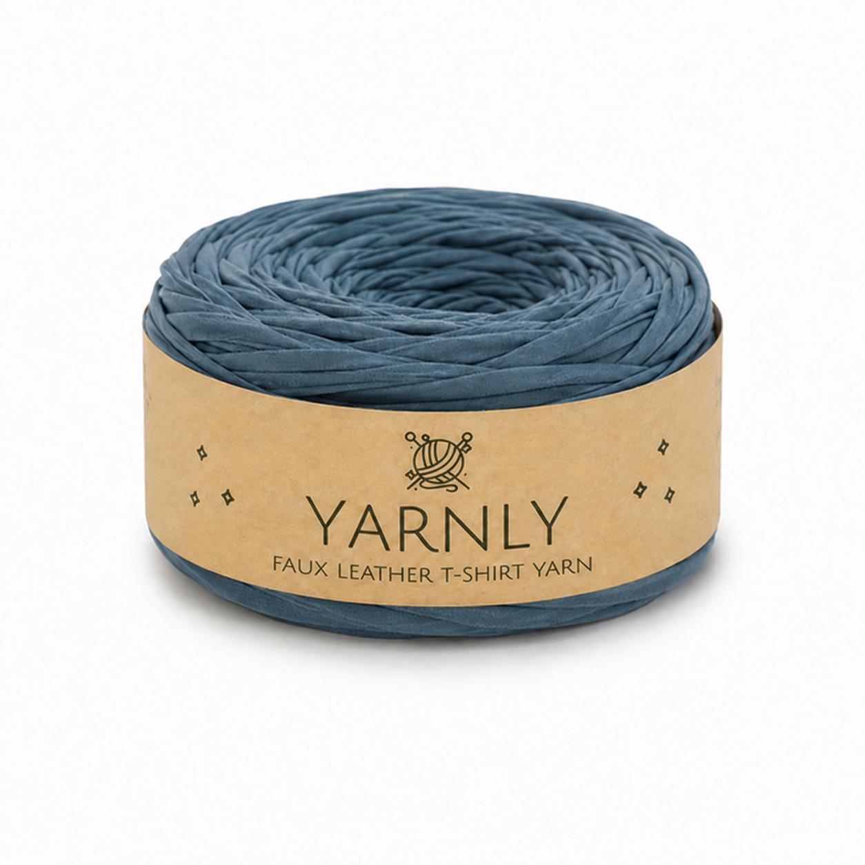 Yarnly - Faux Leather T-Shirt Yarn - 100g Ball - Blue