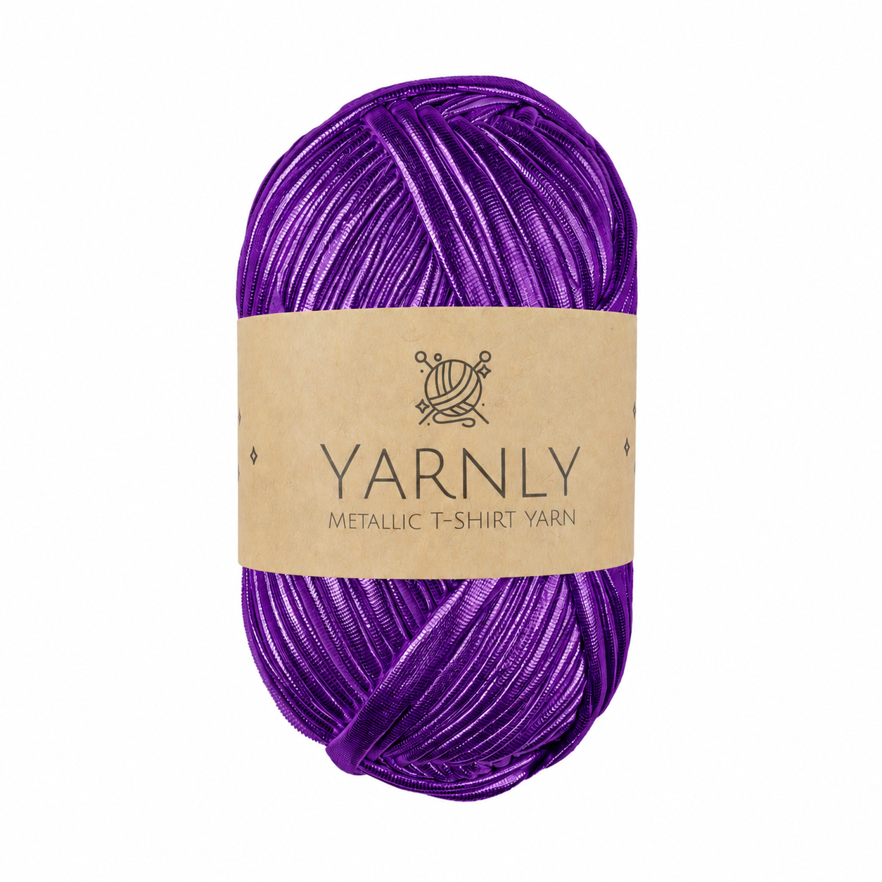 Yarnly - Metallic T-Shirt Yarn - 100g Ball - Metallic Purple