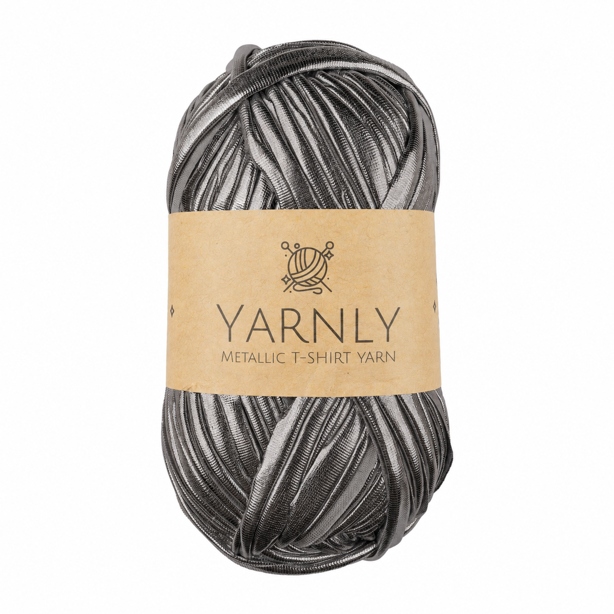 Yarnly - Metallic T-Shirt Yarn - 100g Ball - Metallic Pewter