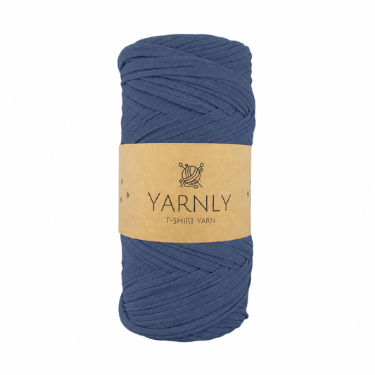 Yarnly - Polyester T-Shirt Yarn - 200g Ball - Denim Blue