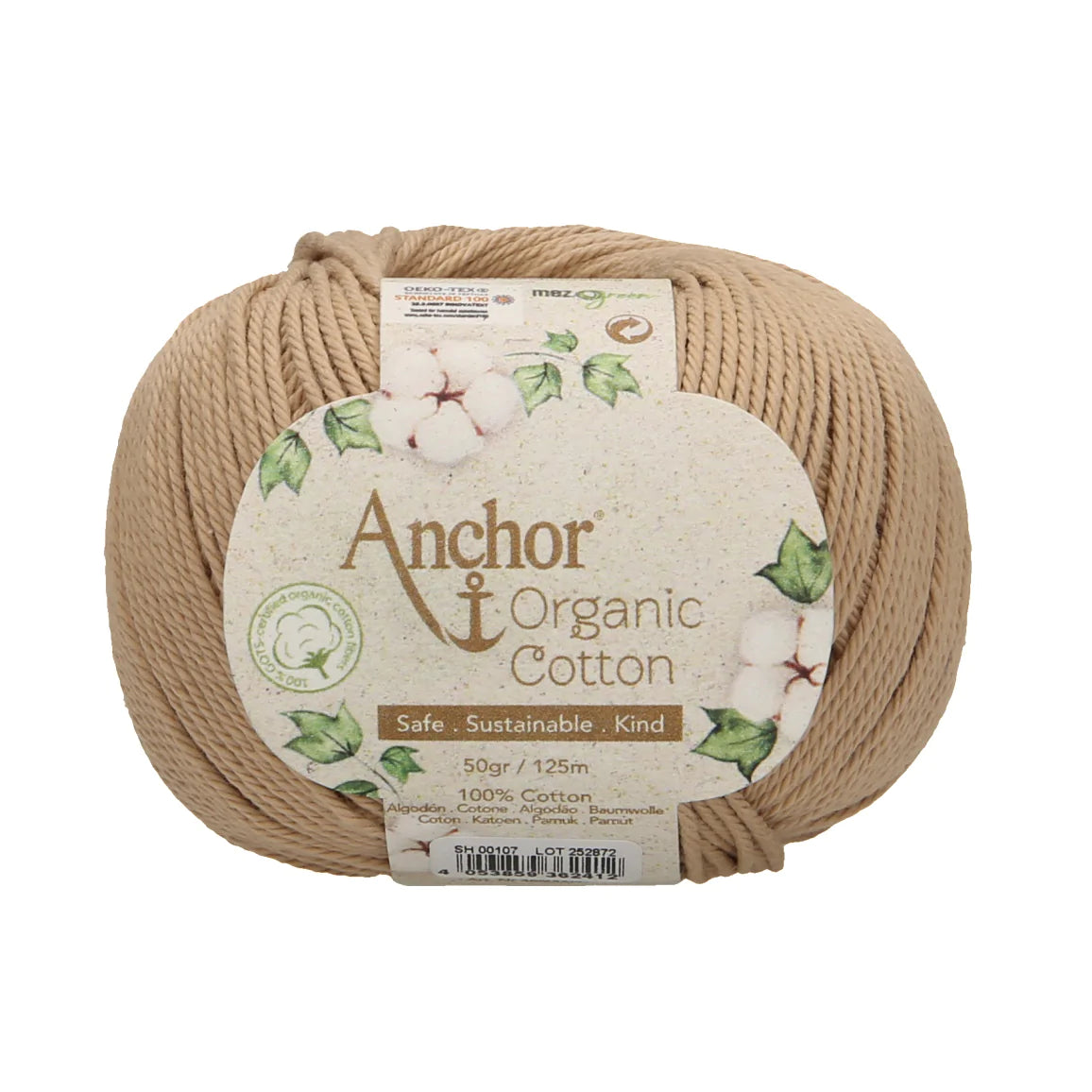 Anchor - Organic Cotton - 50g Ball - Pebble Stone Beige