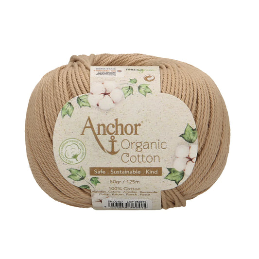 Anchor - Organic Cotton - 50g Ball - Pebble Stone Beige