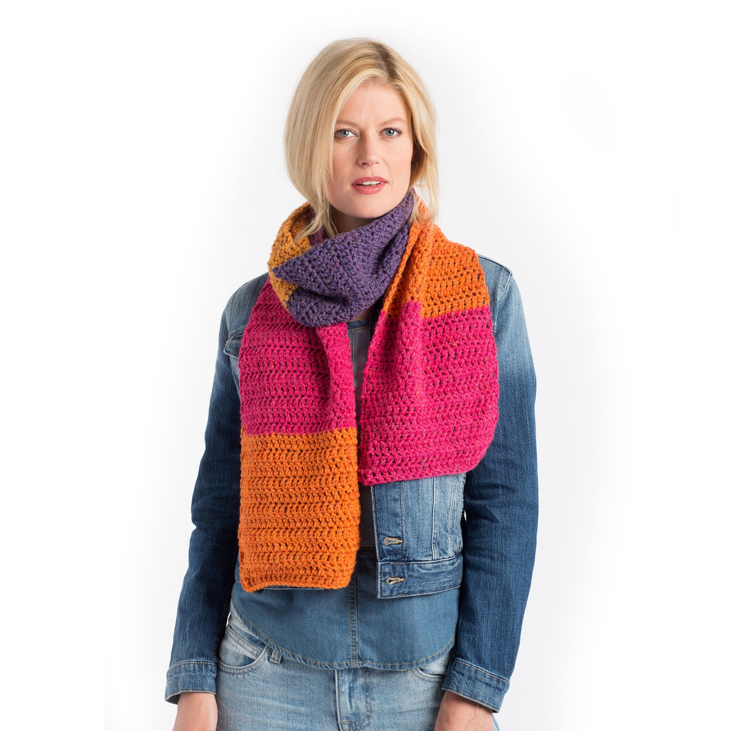 Caron - Free Downloadable Pattern - Double Crochet Scarf