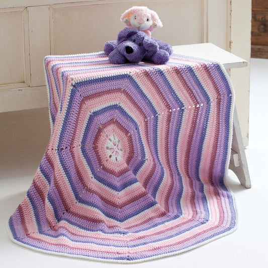 Caron - Free Downloadable Pattern - Crochet Octagon Baby Blanket