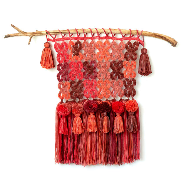 Caron - Free Downloadable Pattern - Boho Crochet Wall Hanging