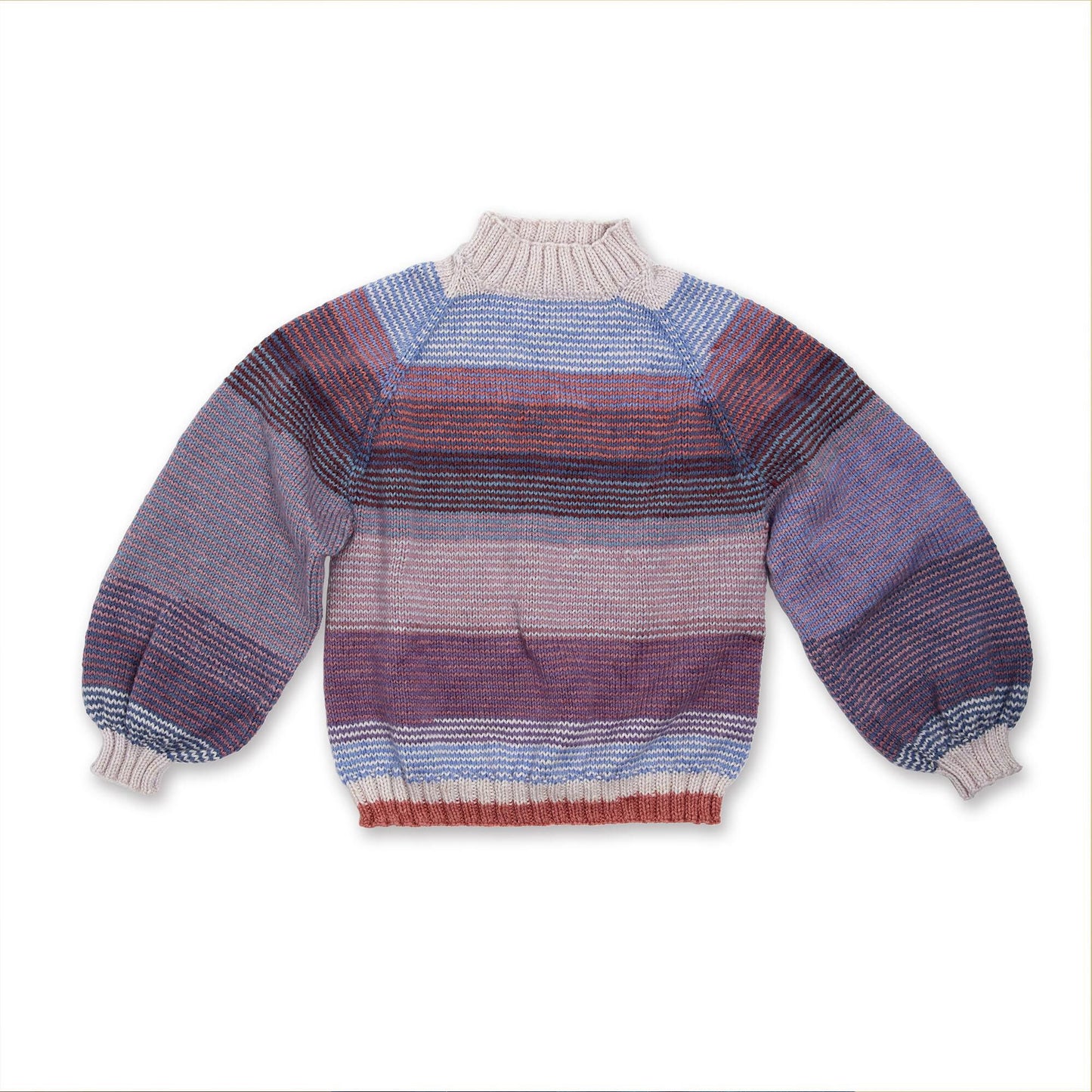 Caron - Free Downloadable Pattern - Knit Striped Statement Sleeve Pullover
