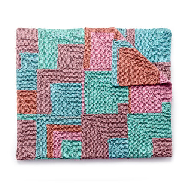Caron - Free Downloadable Pattern - Stack It Up Knit Afghan