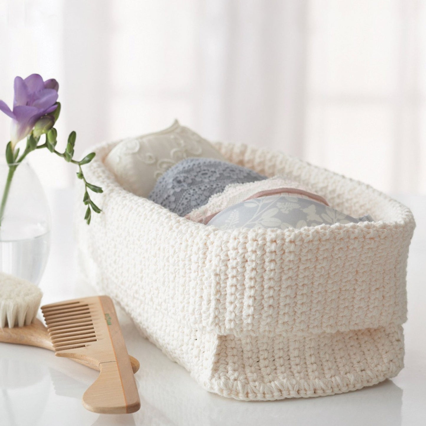 Lily Sugar ‘N Cream - Free Downloadable Pattern - Crochet Spa Basket