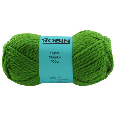 Robin Chunky Knitting Yarn - Pack Of 10 Balls, Green, 10-Ply Acrylic For Hand Knit & Crochet