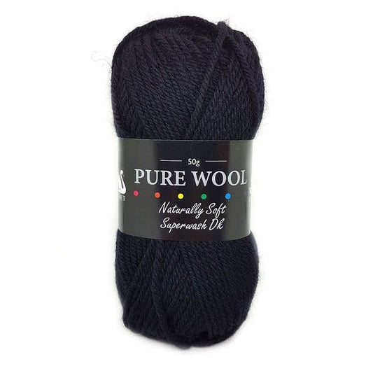 Cygnet Yarns - Pure Wool Superwash DK - 50g Ball - Black