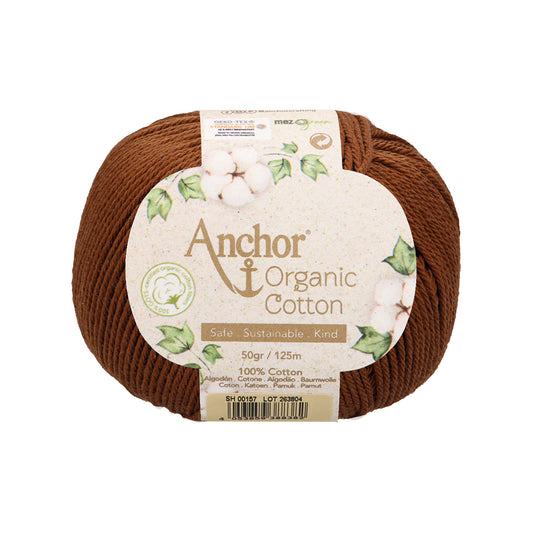 Anchor - Organic Cotton - 50g Ball - Chestnut Brown