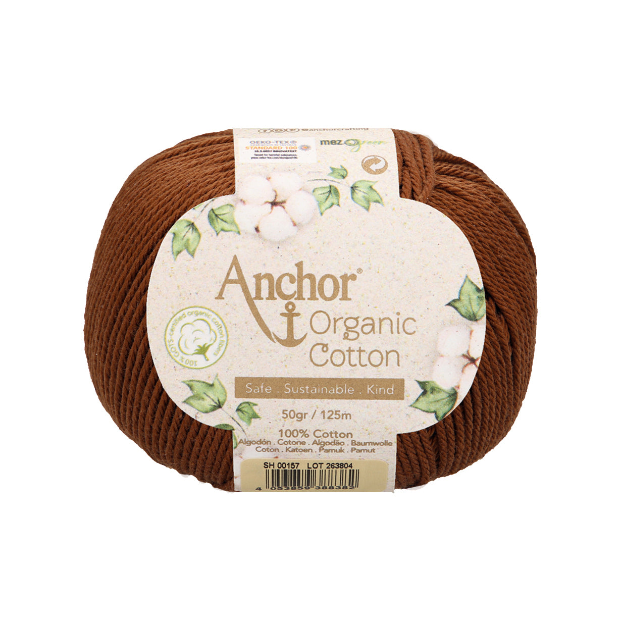 Anchor - Organic Cotton - 50g Ball - Chestnut Brown