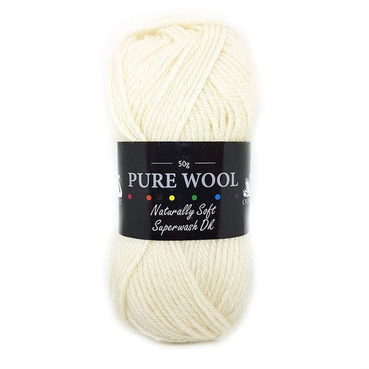 Cygnet Yarns - Pure Wool Superwash DK - 50g Ball - Cream