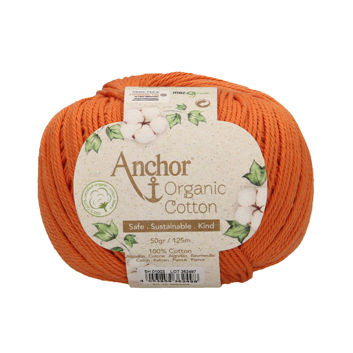 Anchor - Organic Cotton - 50g Ball - Rocky Orange