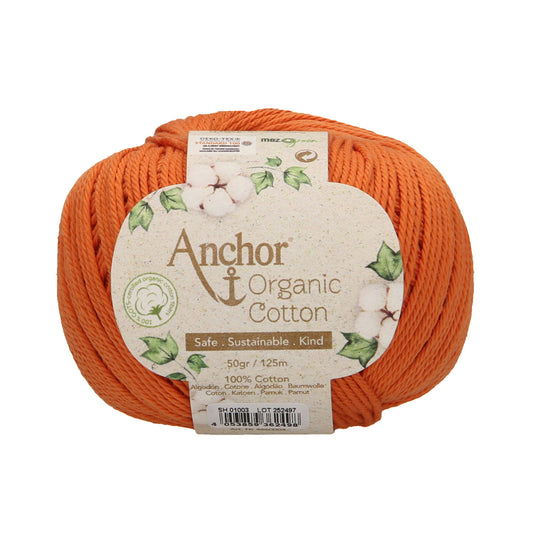 Anchor - Organic Cotton - 50g Ball - Rocky Orange