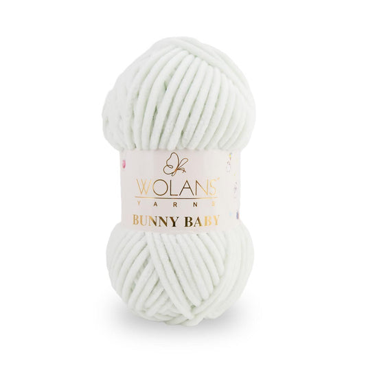Wolans Bunny Baby - Chunky Chenille Yarn - Pack of 5 x 100g Balls - Light Grey