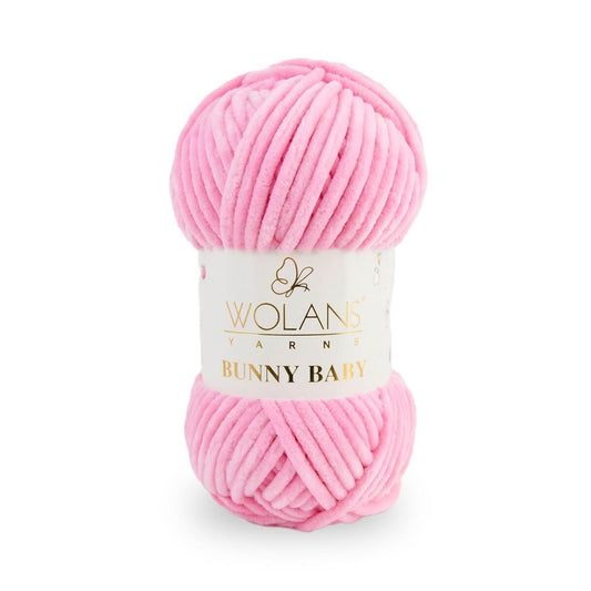 Wolans Bunny Baby - Chunky Chenille Yarn - Pack of 5 x 100g Balls - Dark Pink