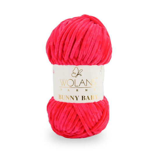 Wolans Bunny Baby - Chunky Chenille Yarn - Pack of 5 x 100g Balls - Fuchsia