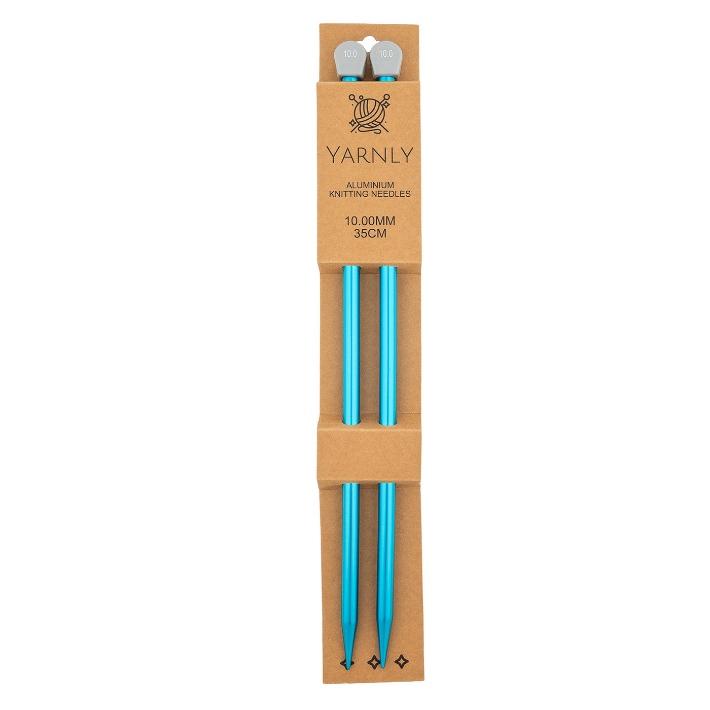 Yarnly - Aluminium Knitting Needles - Single Pointed - 10mm x 35cm