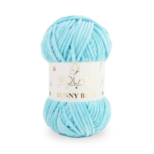 Wolans Bunny Baby - Chunky Chenille Yarn - Pack of 5 x 100g Balls - Turquoise