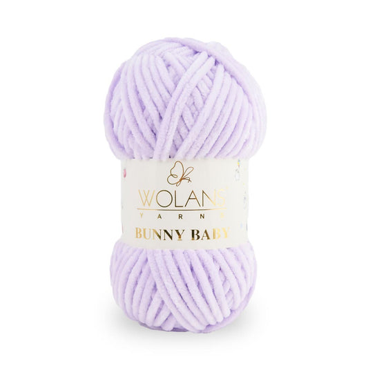 Wolans Bunny Baby - Chunky Chenille Yarn - Pack of 5 x 100g Balls - Light Purple