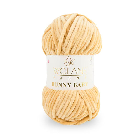 Wolans Bunny Baby - Chunky Chenille Yarn - Pack of 5 x 100g Balls - Light Brown