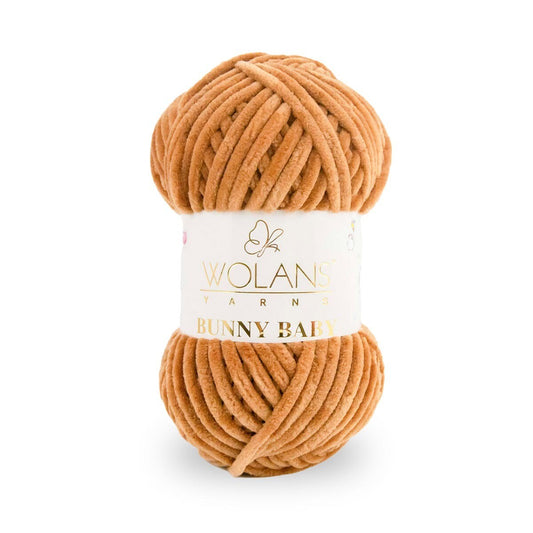 Wolans Bunny Baby - Chunky Chenille Yarn - Pack of 5 x 100g Balls - Brown