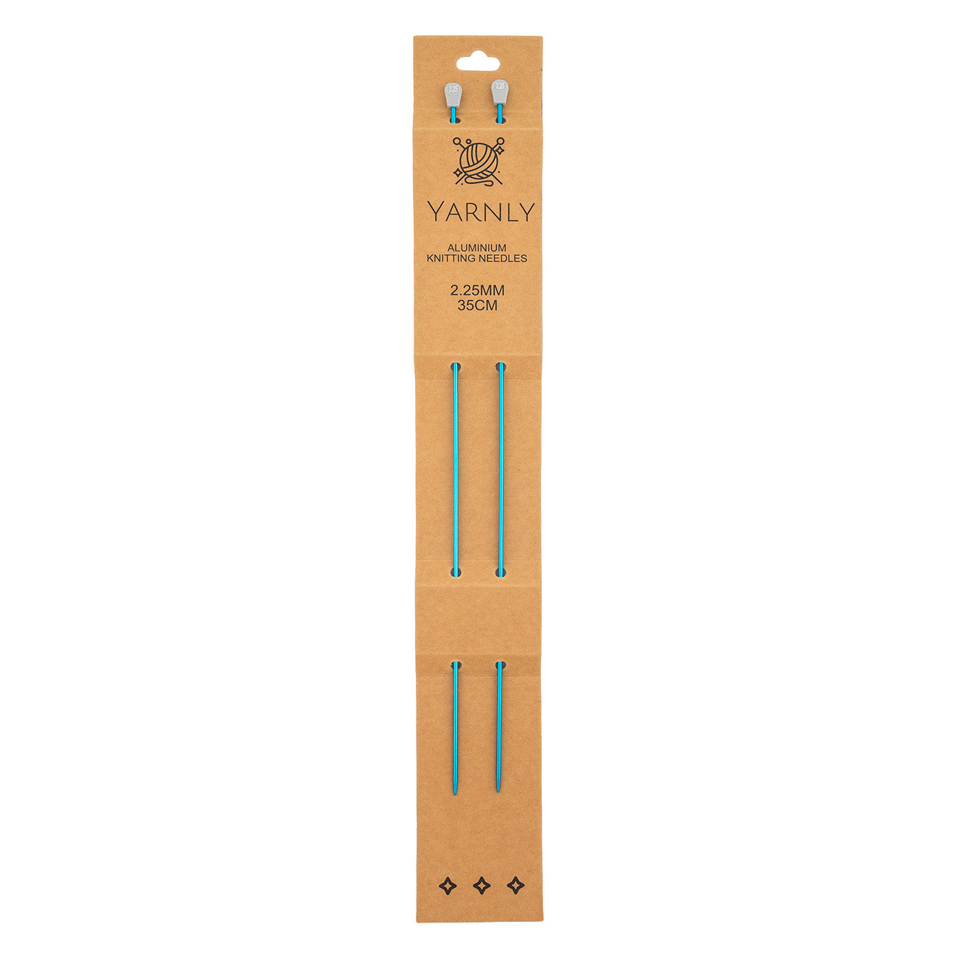 Yarnly - Aluminium Knitting Needles - Single Pointed - 2.25mm x 35cm