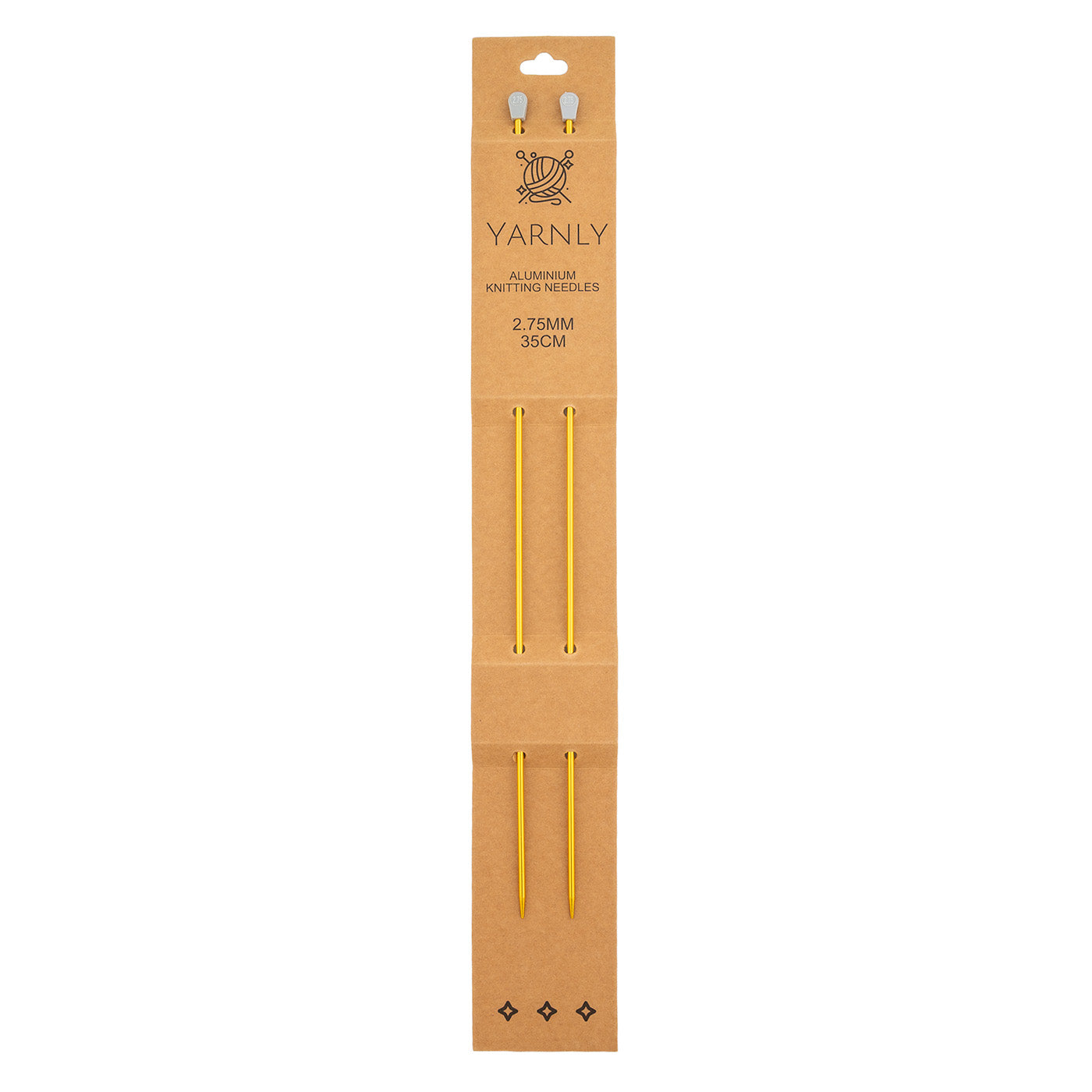 Yarnly - Aluminium Knitting Needles - Single Pointed - 2.75mm x 35cm