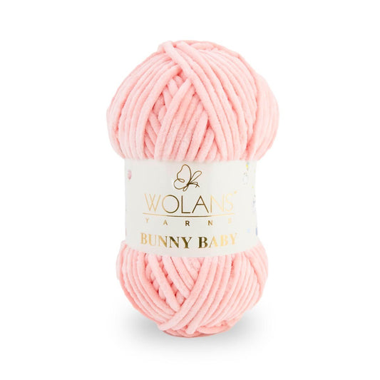Wolans Bunny Baby - Chunky Chenille Yarn - Pack of 5 x 100g Balls - Salmon Pink