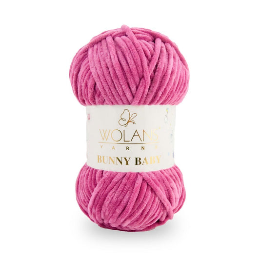 Wolans Bunny Baby - Chunky Chenille Yarn - Pack of 5 x 100g Balls - Cherry