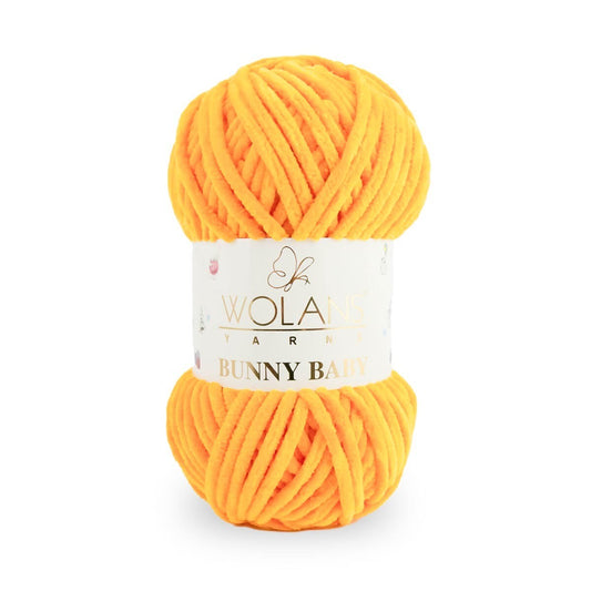 Wolans Bunny Baby - Chunky Chenille Yarn - Pack of 5 x 100g Balls - Orange