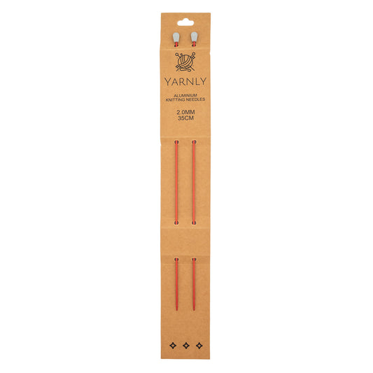 Yarnly - Aluminium Knitting Needles - Single Pointed - 2mm x 35cm