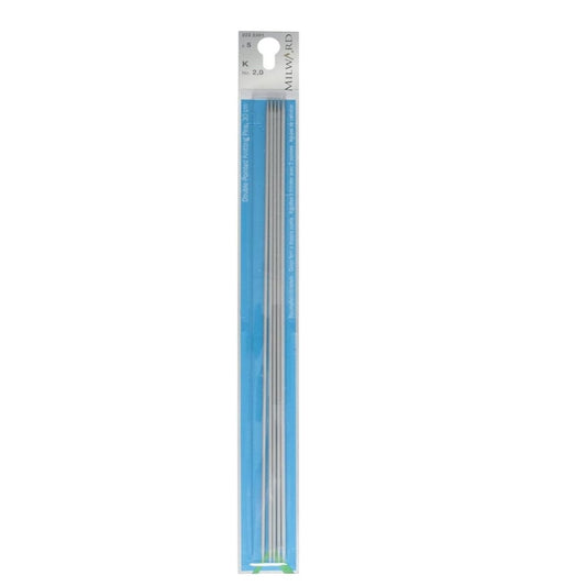 Milward Double Point Knitting Needles – Set of Five (20cm | 2.00mm)
