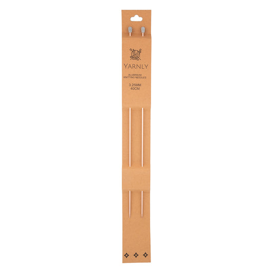 Yarnly - Aluminium Knitting Needles - Single Pointed - 3.25mm x 40cm